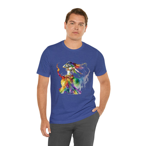 Rainbow Belly Dancer in Motion - Short Sleeve Tee